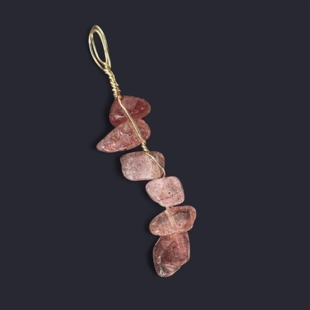 Strawberry Quartz Wire Wrapped Pendant